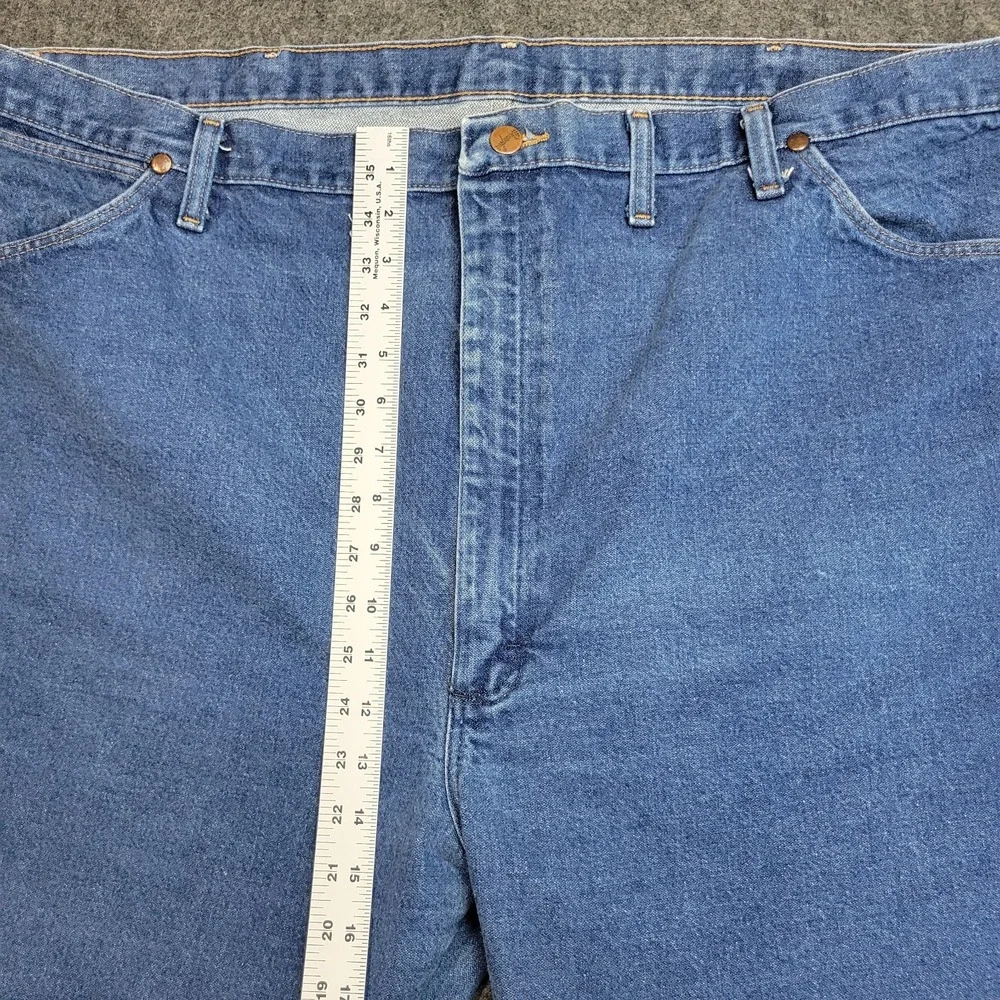 Wrangler Jeans 46x34 Blue Cowboy Straight Leg Americana Western Rodeo Country - Picture 8 of 11